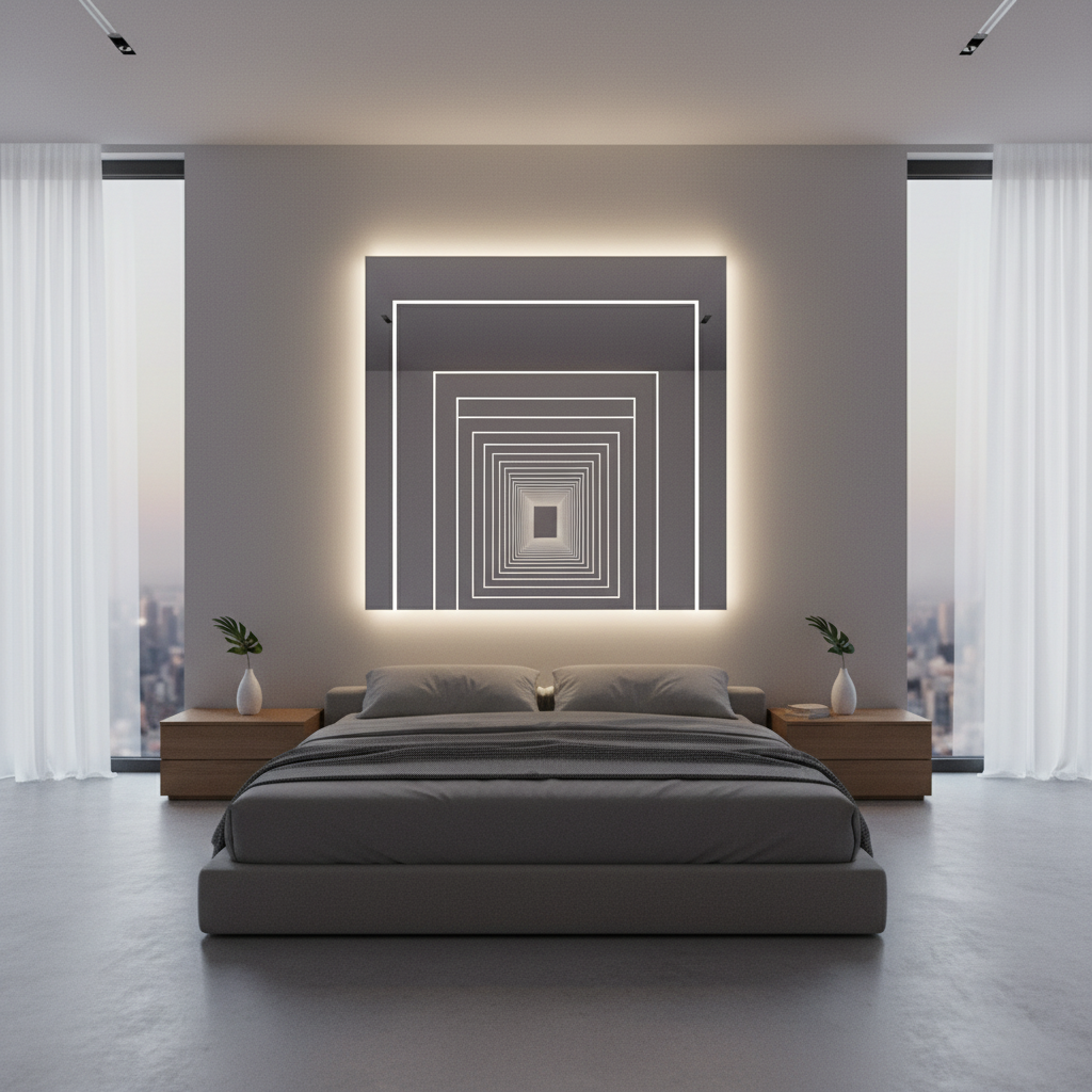 Espejo Infinito en Dormitorio