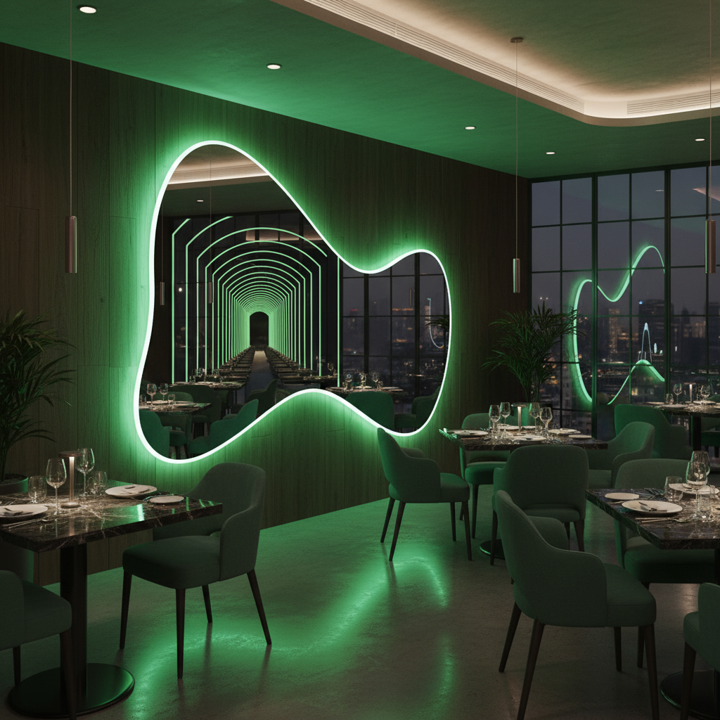 Espejo Infinito en Restaurante