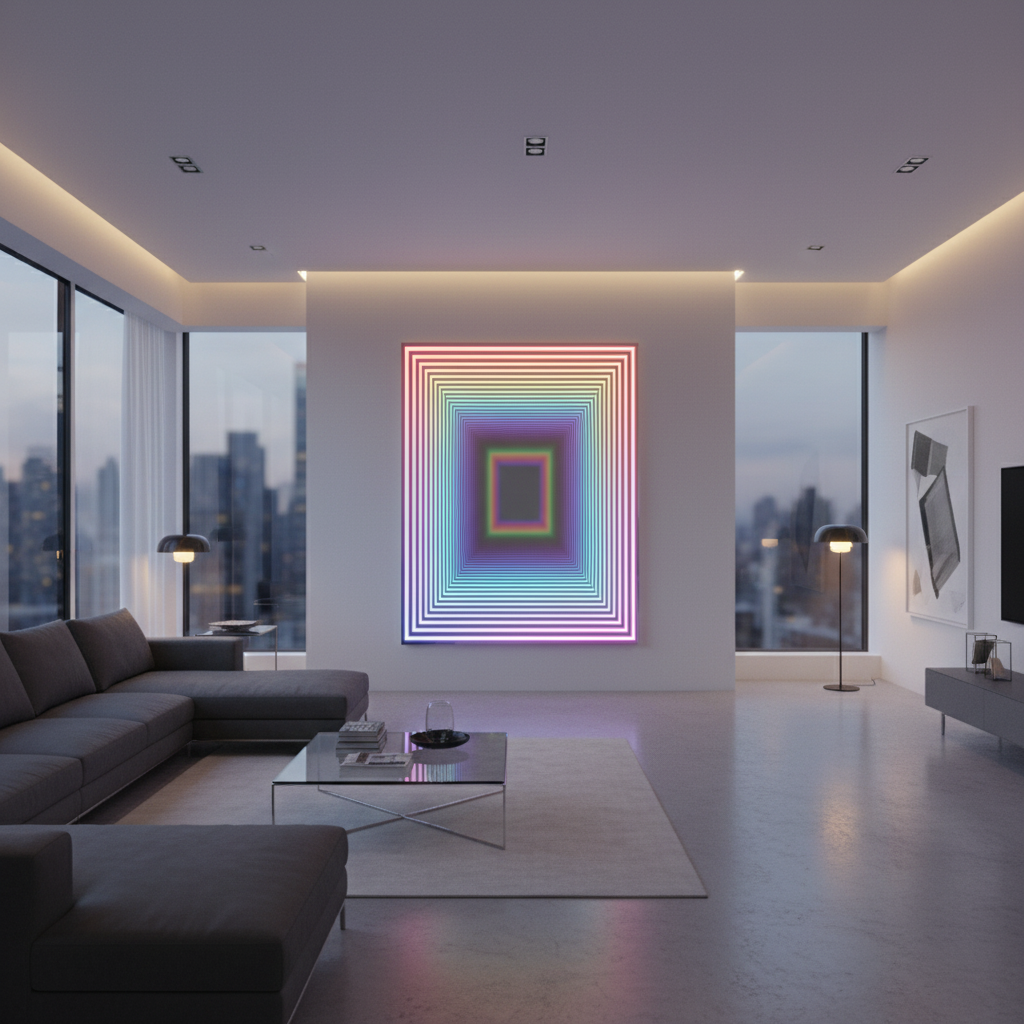 Espejo Infinito en Sala de Estar